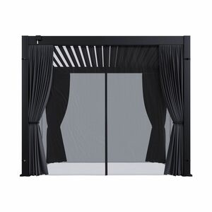 10'x10' Curtain and Mosquito Net Set - Black