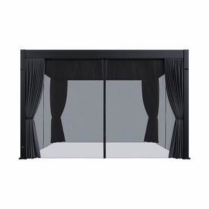 13'x13' Curtain and Mosquito Net Set - Black