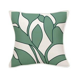 Coussin carré - Feuilles sarcelles réversible