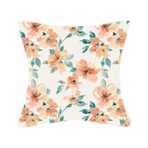 Coussin carré - Fleurs melon