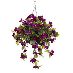 Jardinière suspendue de bougainvilliers mauves