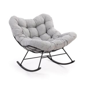 Papasan Rocking Chair - Black