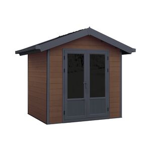 Scandinavian Shed 7' x 7' Walnut/Grey