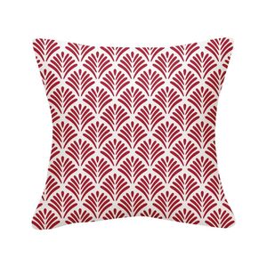 Square Cushion – Red Geo Print