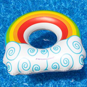 Anneau de bain flottant arc-en-ciel pour enfants