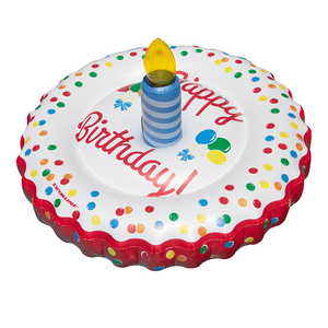 Flotteur de piscine gonflable pour gâteau d'anniversaire à LED