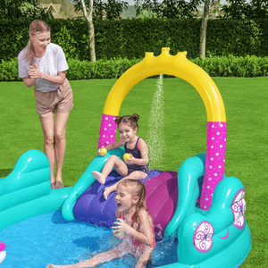 Centre de jeu pour enfants avec chariot de licorne magique