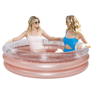Pool Candy 60 Inch Inflatable Rose Gold Sun Tanning Pool