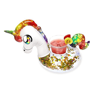 Pool Candy Glitter Unicorn Floating Drink Dock (Pack of 2)