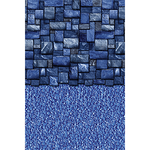 Toile accrochée Blue Slate Stream Stone ronde de 24 pieds pour piscine d'une hauteur de 52 pouces