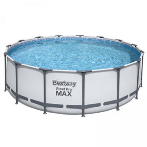 Bestway Steel Pro Max Complete 18 ft Round 48 Inch Tall Above Ground Pool Kit with Pump, Filter and Cover