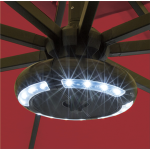 Parasol lumineux Luna avec haut-parleur Bluetooth (noir)