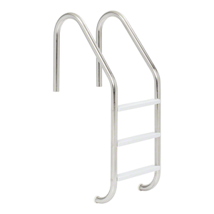 3 Step Stainless Steel Pool Ladder with White High Impact Plastic Treads