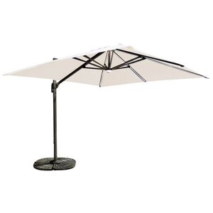 Parasol suspendu Deluxe 10' avec lumière DEL - Charbon - Ecru