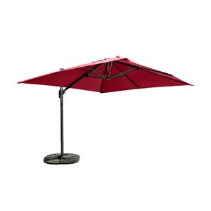 Parasol suspendu Deluxe 10' - Charbon / Rouge