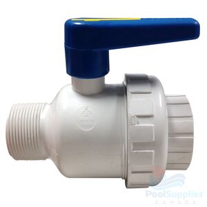 1.5 inch PVC S.U. Ball Valve Threaded (M/F) MIP / FIP