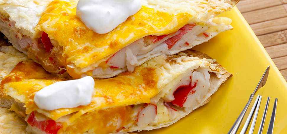 Seafood quesadillas